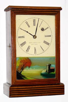 C.1855, Henry Sperry and Co., 338 Broadway, New York, grain painted cottage timepiece, 30 hour. — Antique Clocks Price Guide