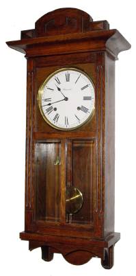 C.1920, Ansonia Clock Co., "Rosario", 8-day time and gong strike wall clock. — Antique Clocks Price Guide