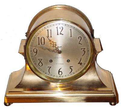 C.1921, Seth Thomas, CELTIC, brass cased, ships bell strike, 7 jewel escapement, mantel clock. — Antique Clocks Price Guide