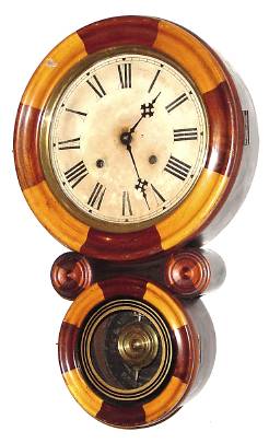 C.1911, E. Ingraham and Co., "Ionic Mosaic", 8-day time/strike, figure 8 wall clock — Antique Clocks Price Guide