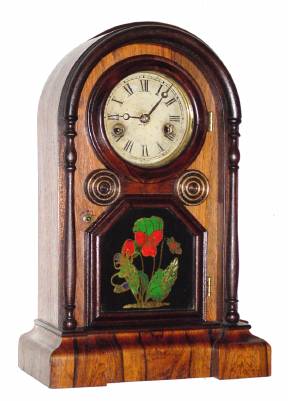 C.1878, Welch, Spring and Co., Italian No. 3, rosewood miniature shelf clock, 30 hour time and strike. — Antique Clocks Price Guide