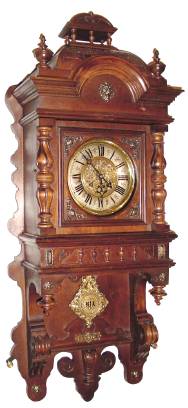 C.1870, Gustav Becker, 8-day time/strike Free swinger wall clock, Serial No. 101771. — Antique Clocks Price Guide