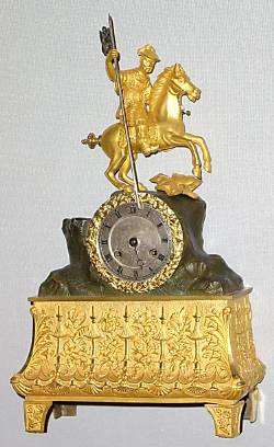 C.1825, French, Ormolu and Bronze Figural clock, Chinese Warrior on Horse, 8-day time and bell strike, silk thread suspension. — Antique Clocks Price Guide