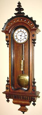 C.1890, Austria, Gebruder Resch, Wien, 8-day, Mini 1-weight wall timepiece, small, 4.3" dial. — Antique Clocks Price Guide
