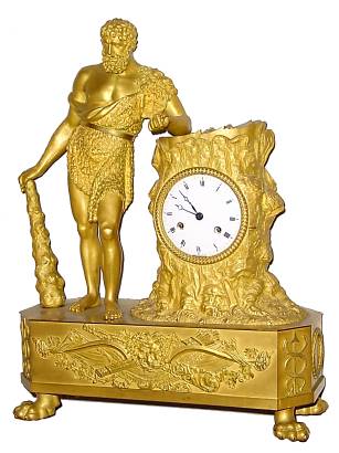 C.1850, French, Ormolu Figural Clock HERCULES, 8-day, time and bell strike. — Antique Clocks Price Guide