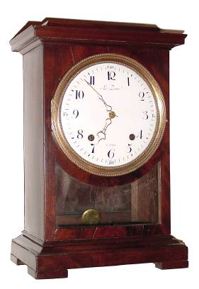 C.1760, LePaute, (Jean Andre), Paris, 8-day, crown/verge, countwheel strike, mahogany over oak carcass bracket clock.. — Antique Clocks Price Guide