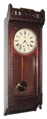 C.1885, Waterbury Clock Co., STAFFORD, walnut cased 8-day, spring movement, time only. — Antique Clocks Price Guide