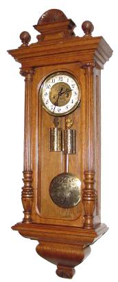C.1875, German, Gustav Becker, 2-Wt Vienna Regulator, 8-day, small with 5.3" (135mm) dial. — Antique Clocks Price Guide