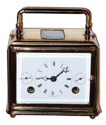 C.1850, French, Moser, Paris, Brass cased OBLONG front wind carriage clock, No. 158. — Antique Clocks Price Guide