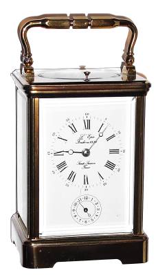 C.1985, Modern, French, L'Epee, Sainte Suxanne, brass cased carriage clock, time, strike, repeat and alarm. — Antique Clocks Price Guide