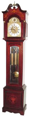 C.1905, English, Edwardian 5-Tube, 3-Wt, Quarter chime tall clock, in a mahogany cross banded case with ribbon and urn inlay. — Antique Clocks Price Guide