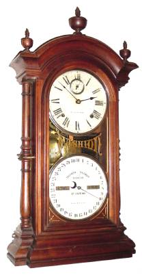 C.1875, Southern Calendar Clock Co., St Louis, FASHION No. 4, double dial perpetual calendar, 8-day time and bell strike. — Antique Clocks Price Guide