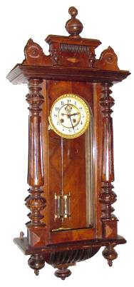 C.1895, French, Open Escapement on dial, walnut cased wall regulator, with 2-jar mercury pendulum. — Antique Clocks Price Guide