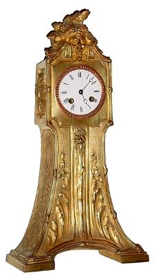 C.1895, French, A. Marionnet, Paris, Bronze figural clock, Art Nouveau, signed by the artist, and with his foundry mark as well. — Antique Clocks Price Guide