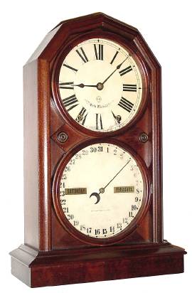 C.1885, Seth Thomas, Parlor Calendar No. 5, in walnut, 8-day, time and strike, double dial perpetual calendar. — Antique Clocks Price Guide