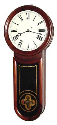 C.1860, G. D. HATCH, Attleboro, Mass, Keyhole style wall regulator, 8-day, iron weight, time, with restorations. — Antique Clocks Price Guide