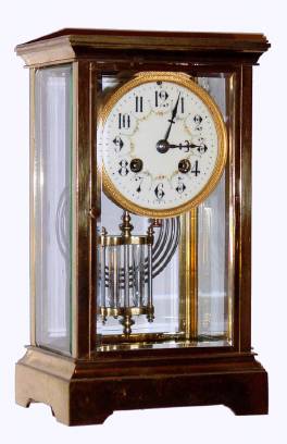 C.1910, French, 8-day time and gong strike crystal regulator. — Antique Clocks Price Guide