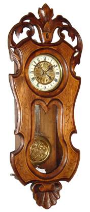 C.1900, German, Kienzle, Serpentine wall clock, 8-day time and gong strike. — Antique Clocks Price Guide