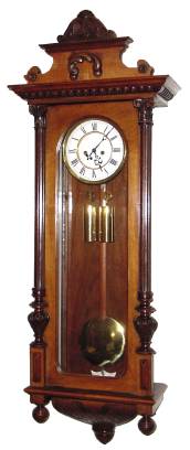 C.1890, Austrian, 2-Weight Vienna Regulator, walnut cased wall clock. — Antique Clocks Price Guide