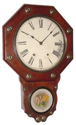 C.1885, Seth Thomas Clock Co., "Office No. 2", 8-day time/strike schoolhouse style clock with brass mountings. — Antique Clocks Price Guide