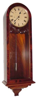 C.1900, Griffin, London, Fusee Wall regulator, in a small round top mahogany case. — Antique Clocks Price Guide