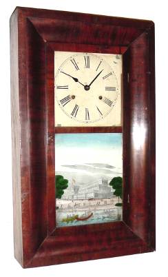 C.1860, New Haven Clock Co, Mahogany OG, 30-hour, 2-weight, gong strike shelf clock. — Antique Clocks Price Guide