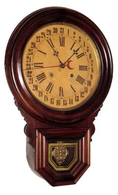 C.1915, E. Ingraham and Co., "Dewdrop Calendar", 8-day time/strike wall clock. — Antique Clocks Price Guide