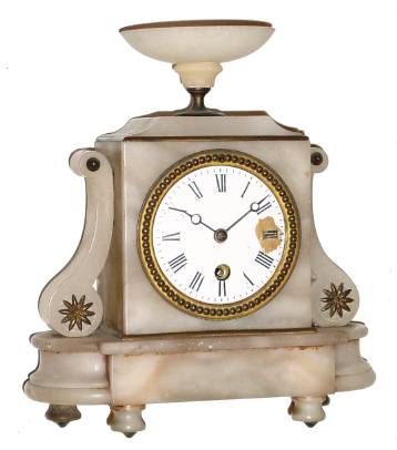 C.1880 French, 8-day alabaster timepiece. — Antique Clocks Price Guide