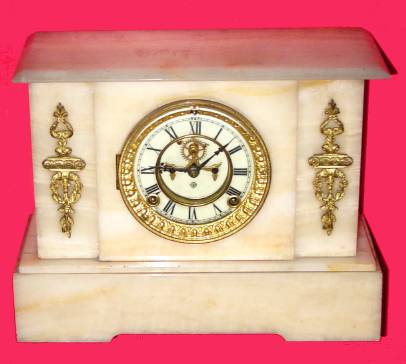 C.1895, Ansonia Clock Co., "Alexis", 8-day time/strike marble mantel clock. — Antique Clocks Price Guide