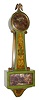 C.1929, William L. Gilbert Clock Co., "No. 3786", 8-day time/strike, tole painted banjo clock.