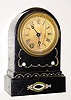 C.1870, Terry Clock Co, Waterbury, Conn, 8-day timepiece, repainted black iron case.