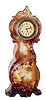 C.1920, Alice Hyatt, (signed on rear) 30-hour porcelain mantel timepiece, mini French grandfather motif.