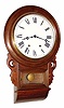 C.1890, Anglo-American, round top, short drop, 8-day time/strike wall clock.