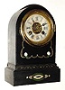 C.1870, Terry Clock Co, Waterbury, Conn, 39-Hour time and alarm, repainted black iron case.