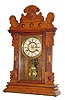C.1900, New Haven Clock Co., "Doon", 8-day time/strike mantel clock, striking on a flat wire cathedral gong.
