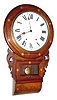 C.1890, Anglo-American, 8-day time and strike inlaid, round drop wall clock.