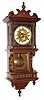 C.1892, Hamburg-American, 8-day time and strike, small "Berliner" style wall clock.