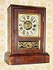 C.1855, Seth Thomas, Plymouth Hollow, COTTAGE E, 1-Day, time and alarm mini cottage clock, mahogany.