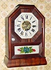 C.1855, Seth Thomas, Plymouth Hollow, COTTAGE C, 1-Day, time and alarm mini cottage clock, rosewood octagon top with grained sides.