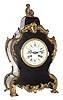 C.1890, French, Marti, Paris, 8-Day time and strike mantel clock, ebonized case with ormolu trim.