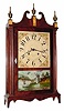 C.1990, American, Home-Made Pillar and Scroll, 8-day time and strike, spring, in a mahogany case.