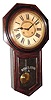 C.1906, Ansonia Clock Co., "Regulator A", 8-day time and strike, octagon long drop school clock.