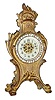 C.1900, New Haven Clock Co., TRIANON Ladies Boudoir clock, gilt spelter case with porcelain dial and brilliant surround, 1-day.