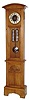 C.1920, German, Hamburg American, Oak cased tall clock, 2-weight, 8-day, as-found.