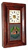C.1845, Sperry and Shaw, Courtlandt St, New York, 30 hour OG, mahogany cased shelf clock, 2-weight time and strike.