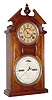 C.1875, Ithaca, No. 8, Shelf Library, double dial calendar clock, in walnut, 8-day time and strike.