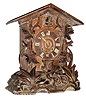 C.1915, German, Black Forest Shelf Cuckoo, forest motif, with new rear dust cover, and less top trim.