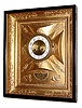 C.1830, Austrian, Rahmenuhr, or Picture Frame Clock, 30 hour, time and strike in a gilt frame with ebonized surround.