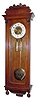 C.1900, German, 2-Wt Vienna Regulator in a walnut case in very late Victorian style, with reeded pilaster case style.