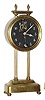 C.1921 English Gravity timepiece, the movement being driven by its own weight, to be raised each day along a ratcheted upright and with exposed escapement and compound bar-bell pendulum.